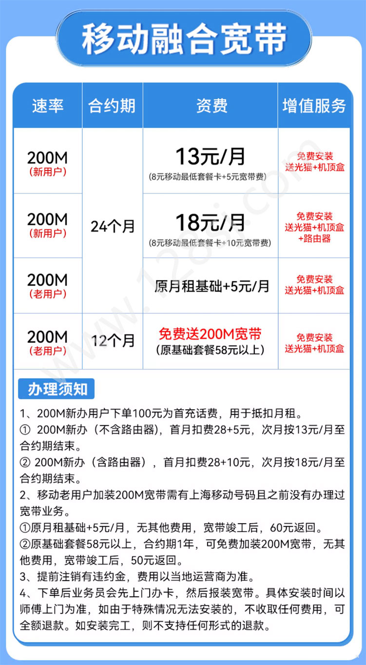 2023年上海移动宽带套餐大全(上海宽带办理安装流程) 2023年上海移动宽带套餐大全(上海宽带办理安装流程)