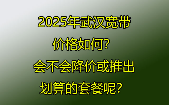 2025年武汉宽带价格如何?会不会降价或推出划算的套餐呢? 2025年武汉宽带价格如何?会不会降价或推出划算的套餐呢?